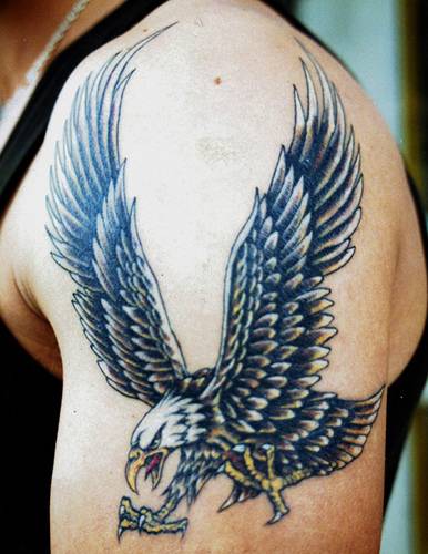 Tribal Eagle Animal Tattoos Design on Arm For Men eagle tattoos for men