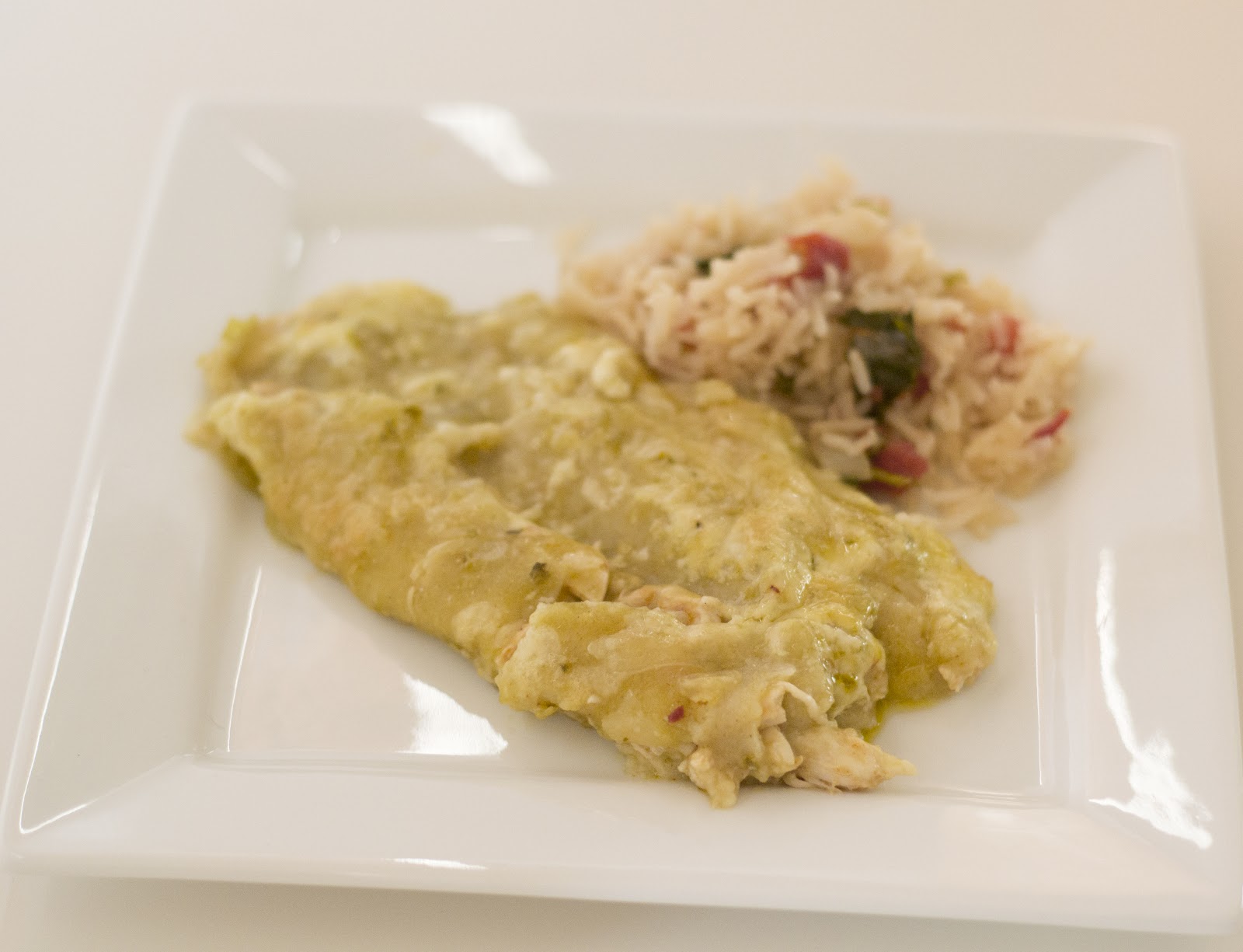 The World in My Kitchen Green Chile Enchiladas