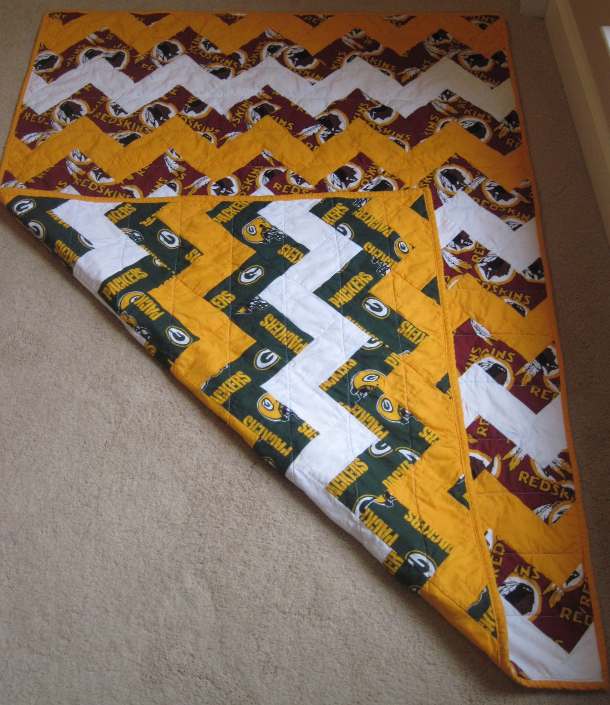 Blue Crab Quilting Football Baby Quilt
