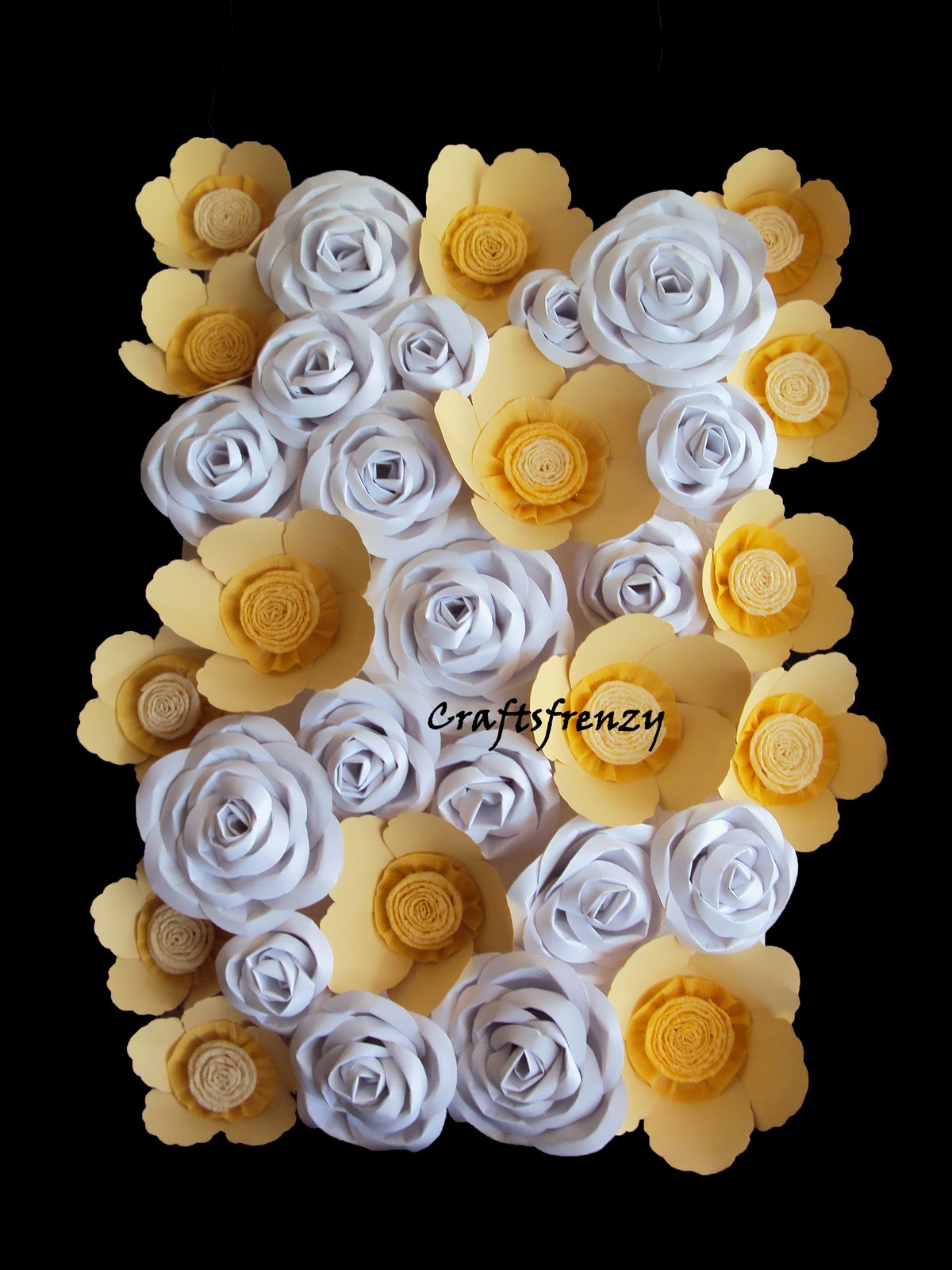 Craftsfrenzy Yellow and White Paper Flowers