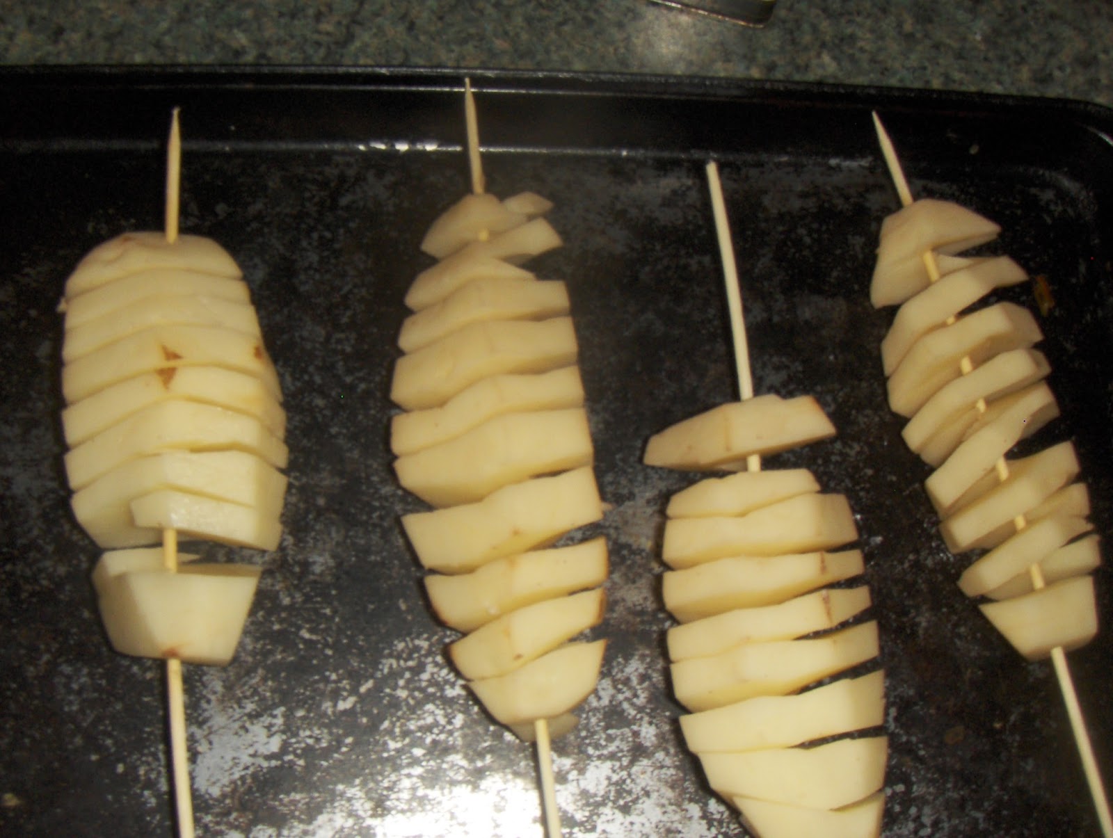 Consistently Sporadic! Baked Spiral Potatoes