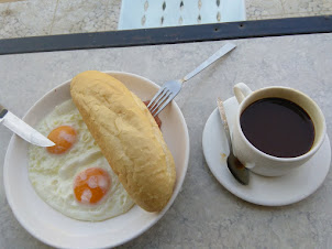 Largest roll bread & fried eggs at "Five Nine Laty" restaurant