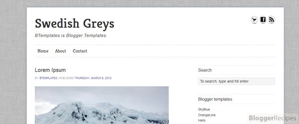 Swedish Greys Blogger Template