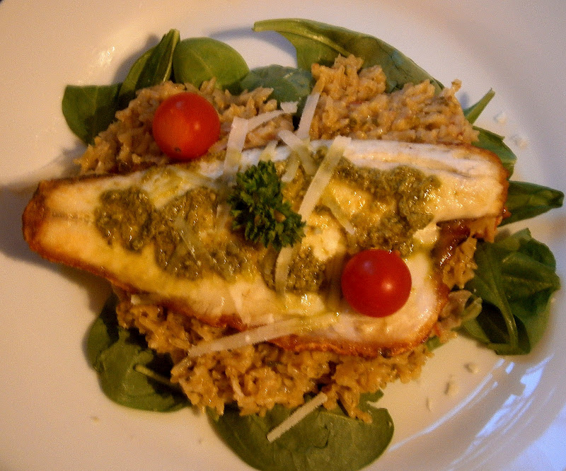 Eat Rainbow Love Sea bass with tomato and herb risotto