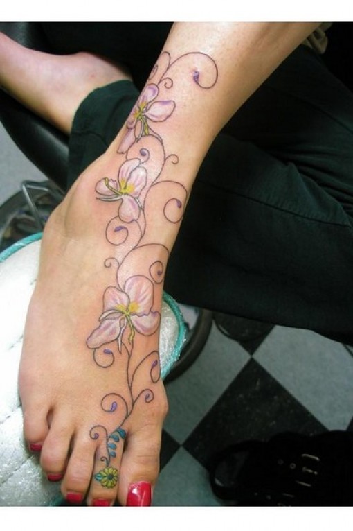 Flower Foot Tattoos are cute and can be incredibly feminine