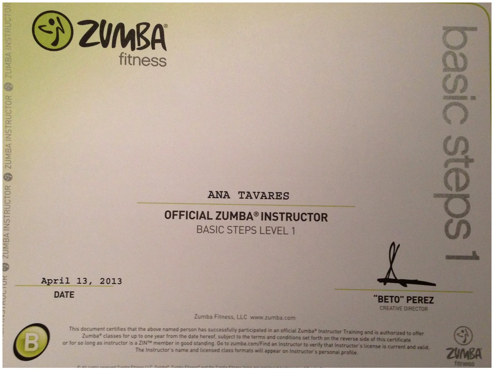 Examples Of Best Certificate Zumba Certification