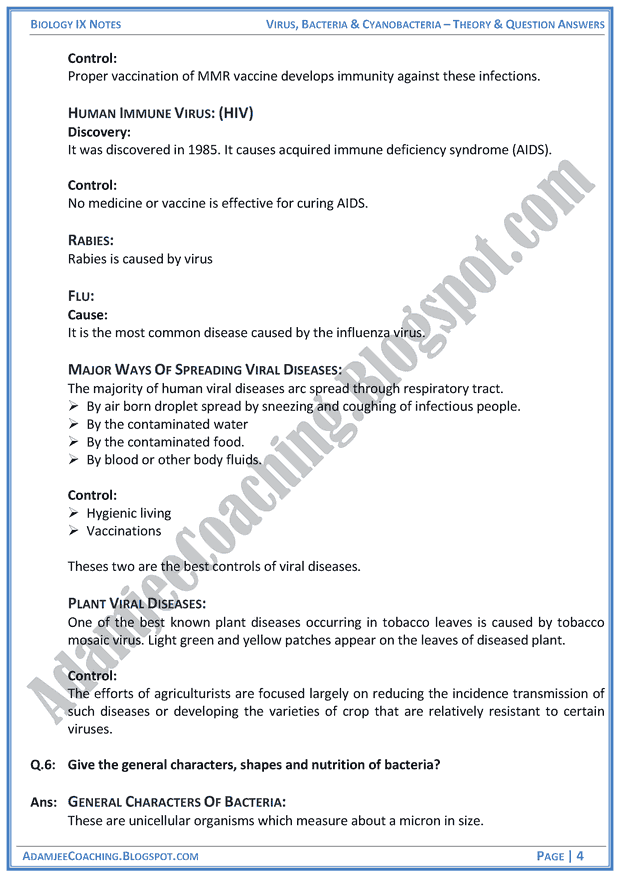 virus-bacteria-and-cyanobacteria-theory-notes-and-question-answers-biology-notes-for-class-9th