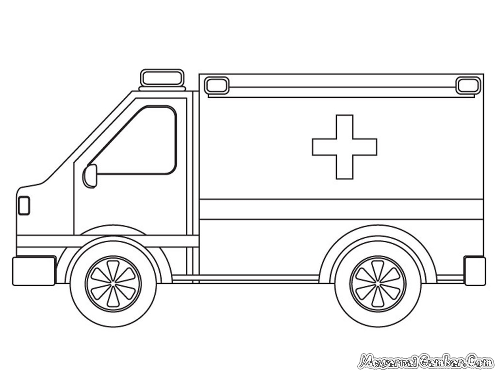Mewarnai Mobil Ambulance | Mewarnai Gambar