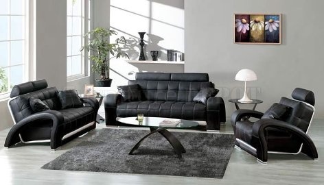 Muebles de sala de color negro black living room furniture ...