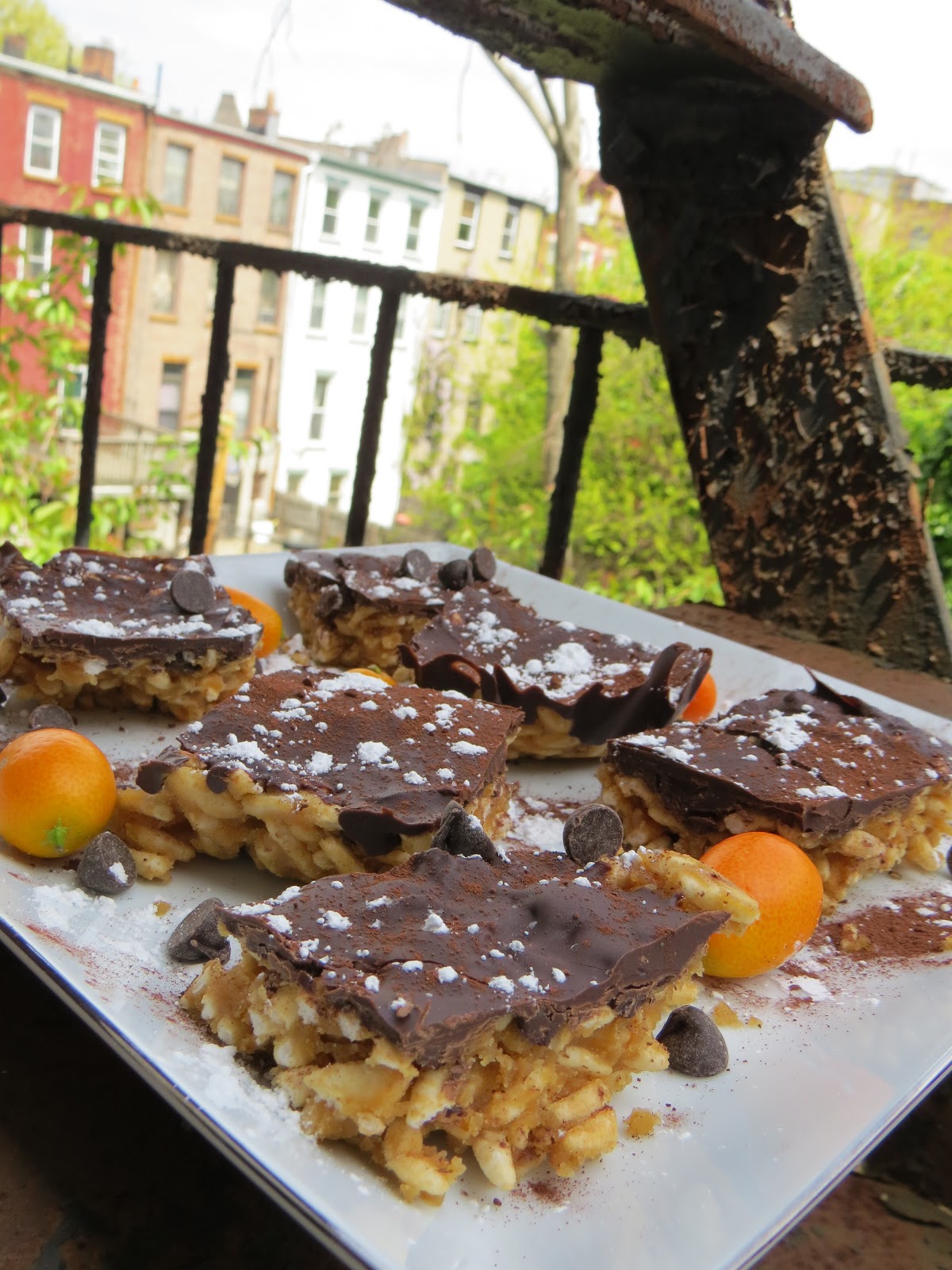 Bed Stuy Foodie Vegan Chocolate Peanut Butter Puffed Rice Bars