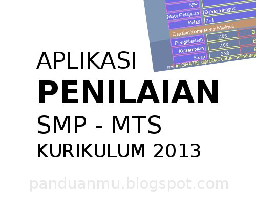 kurikulum 2013 untuk guru SMP dan MTS - menggunakan MS Excel