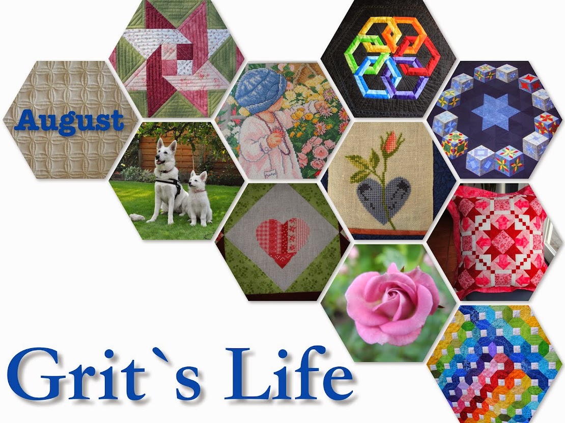 Grit's Life Bilder vom 1.Teil des Hexagonquilts " La Passion