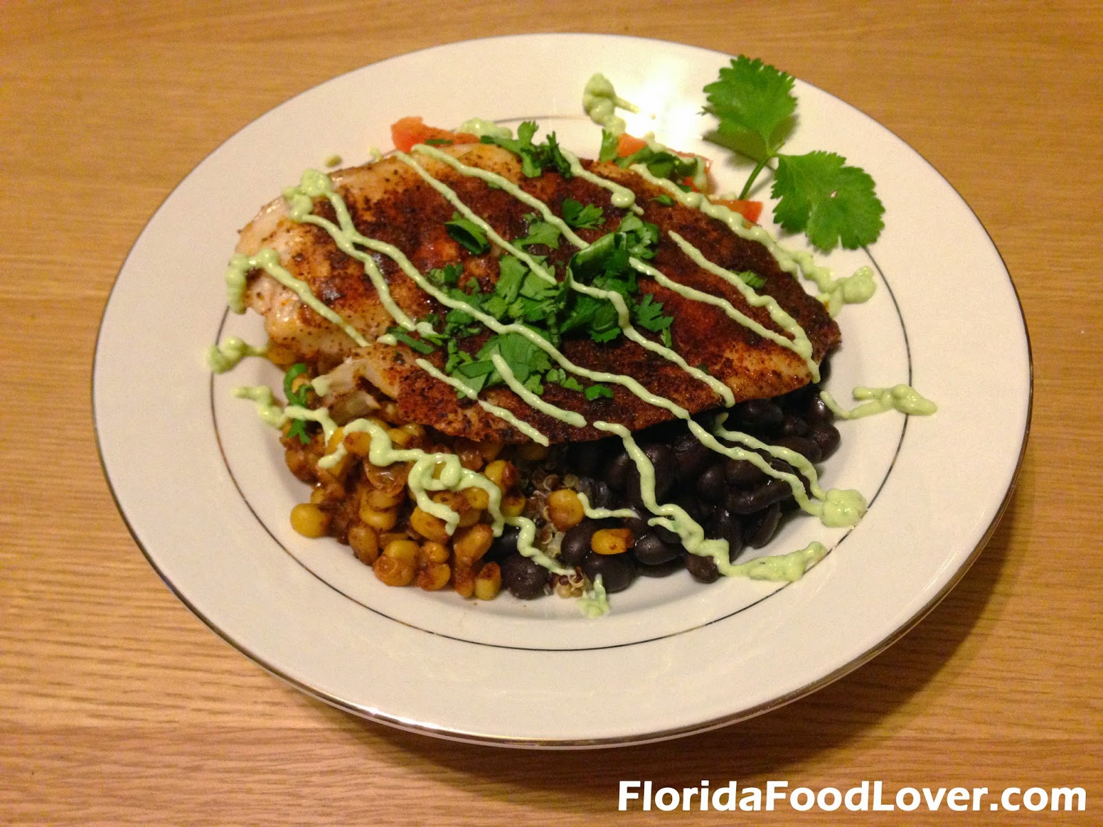 Florida Food Lover Grilled Tilapia Bowls with Spicy Avocado Drizzle
