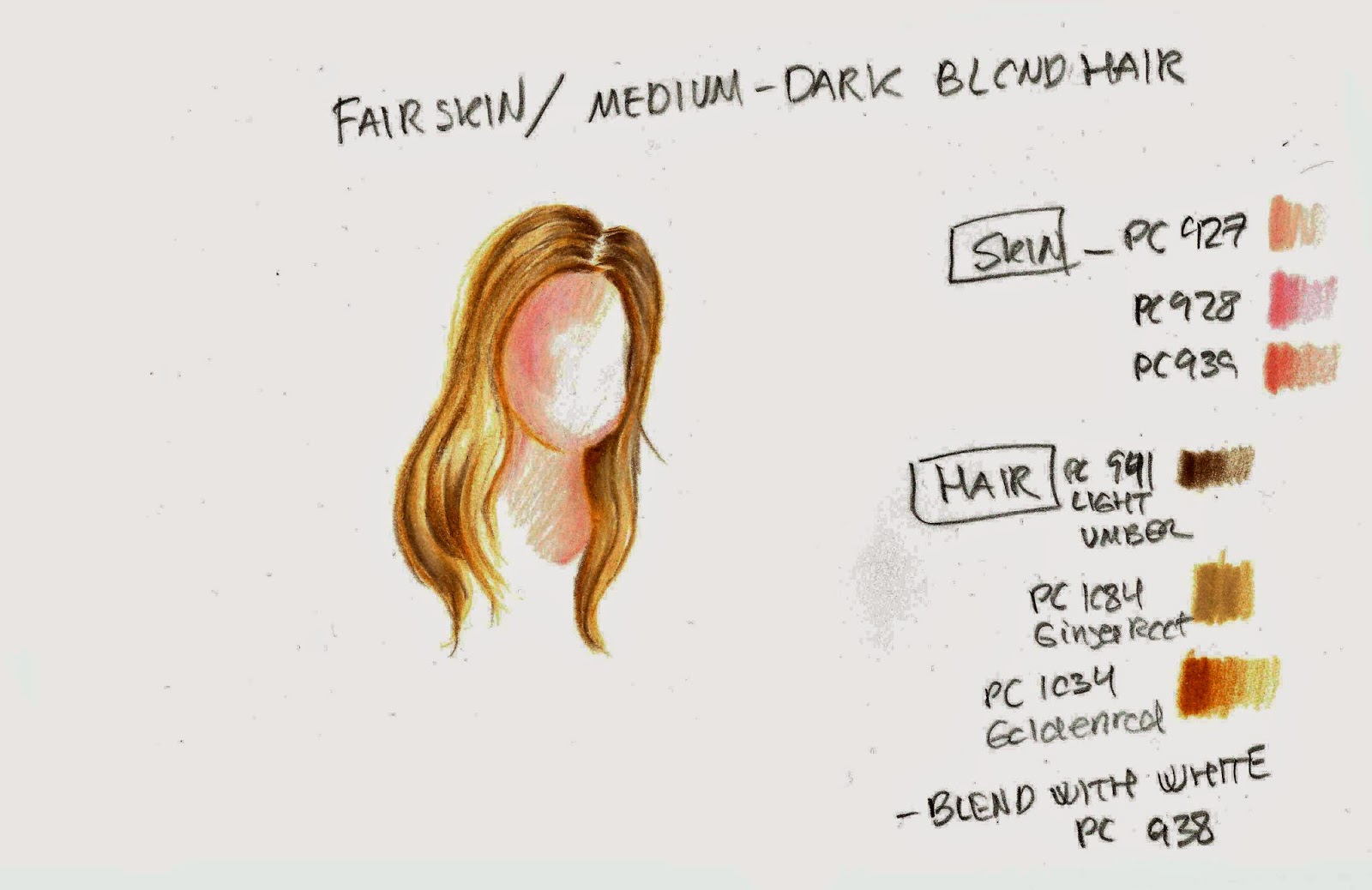 Leticia S Art Blog Prismacolour Colour Pencils How To Draw Blonde