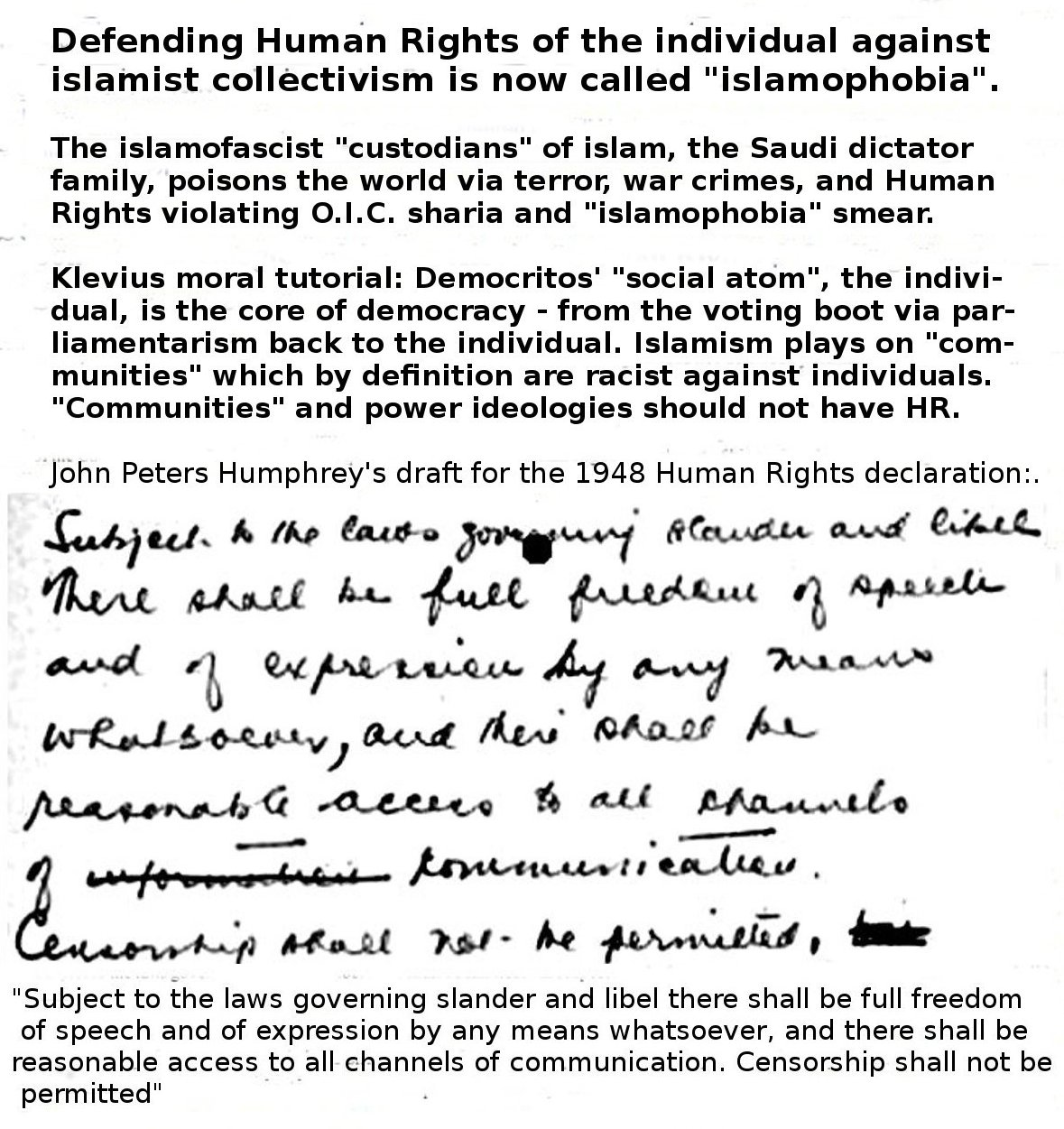 The islamofascist Saudi dictator family criminalizes Human Rights and calls them "islamophobia".