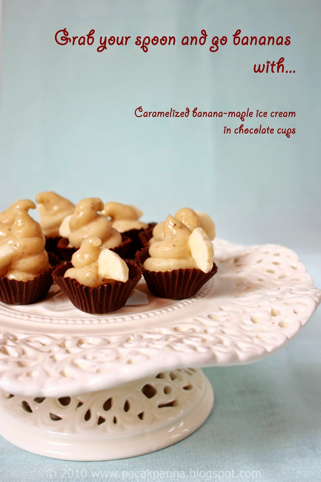 Daring Bakers Banana maple ice cream in chocolate cups (paleo, vegan