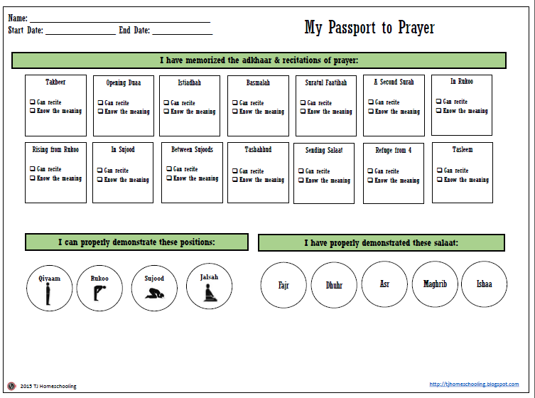 Prayer Chart