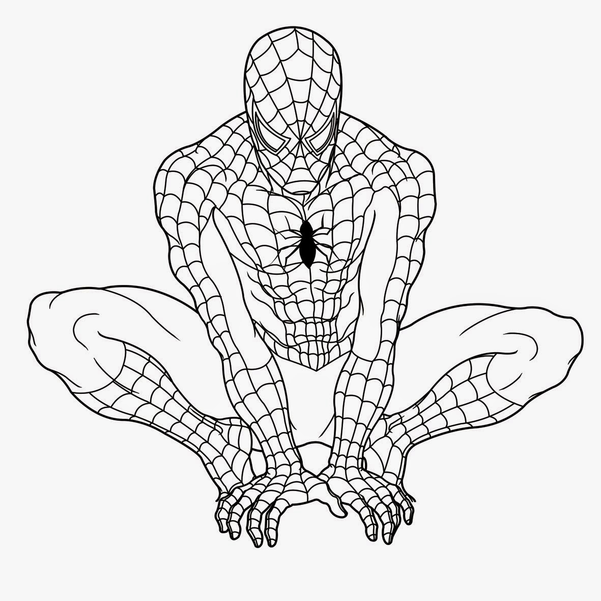 The Printable Spiderman Coloring Drawing Free wallpaper
