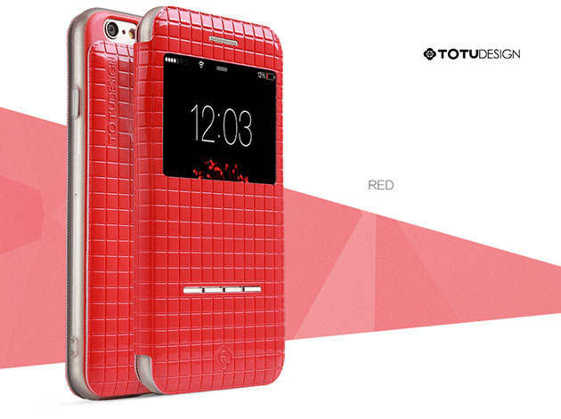 เคส iPhone 6/6s ฝาพับหนังแก้ว 142049 สีแดง
