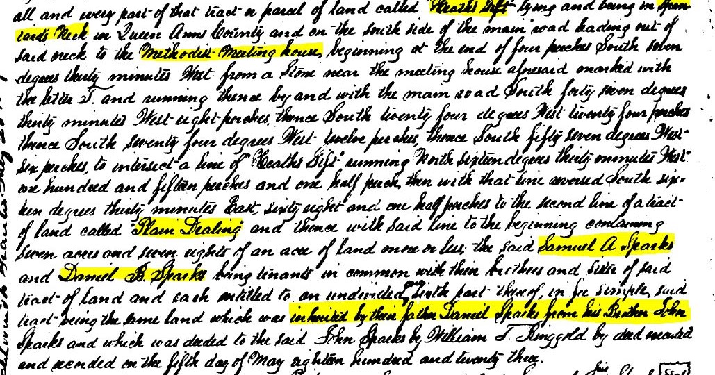 Kathryn's Quest Mappy Monday Sparks Land Records in Queen Anne's