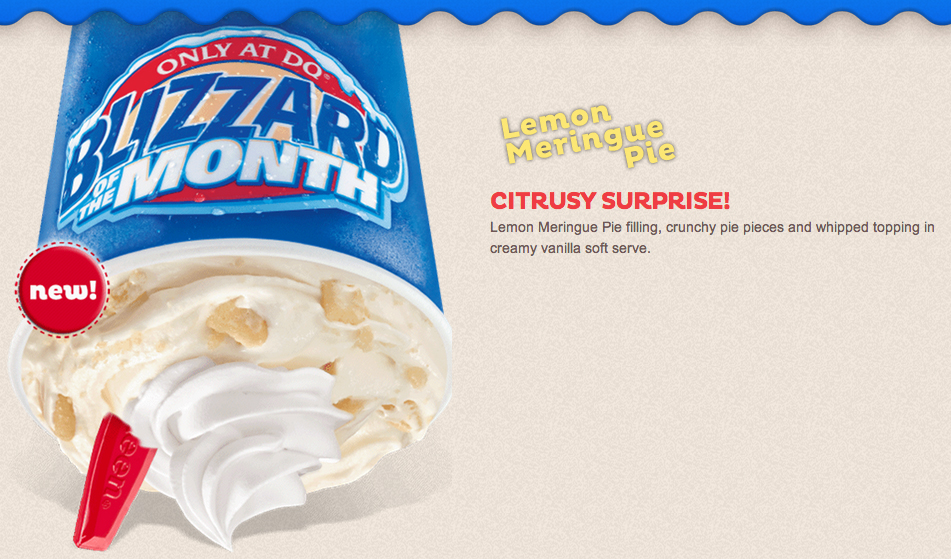 food and ice cream recipes REVIEW Dairy Queen Lemon Meringue Pie