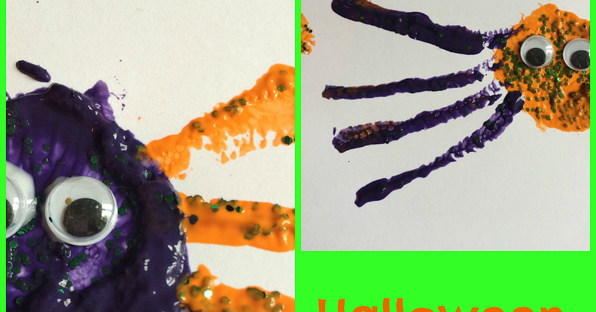 Mini and Mommies Halloween Spider Kids� Paint Print Art