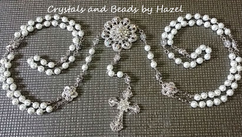 Crystals And Beads White Faux Pearl Wedding Cord It Was Fun Working With You Wishing Your Husband A Very Blessed And Fruitful Married Life