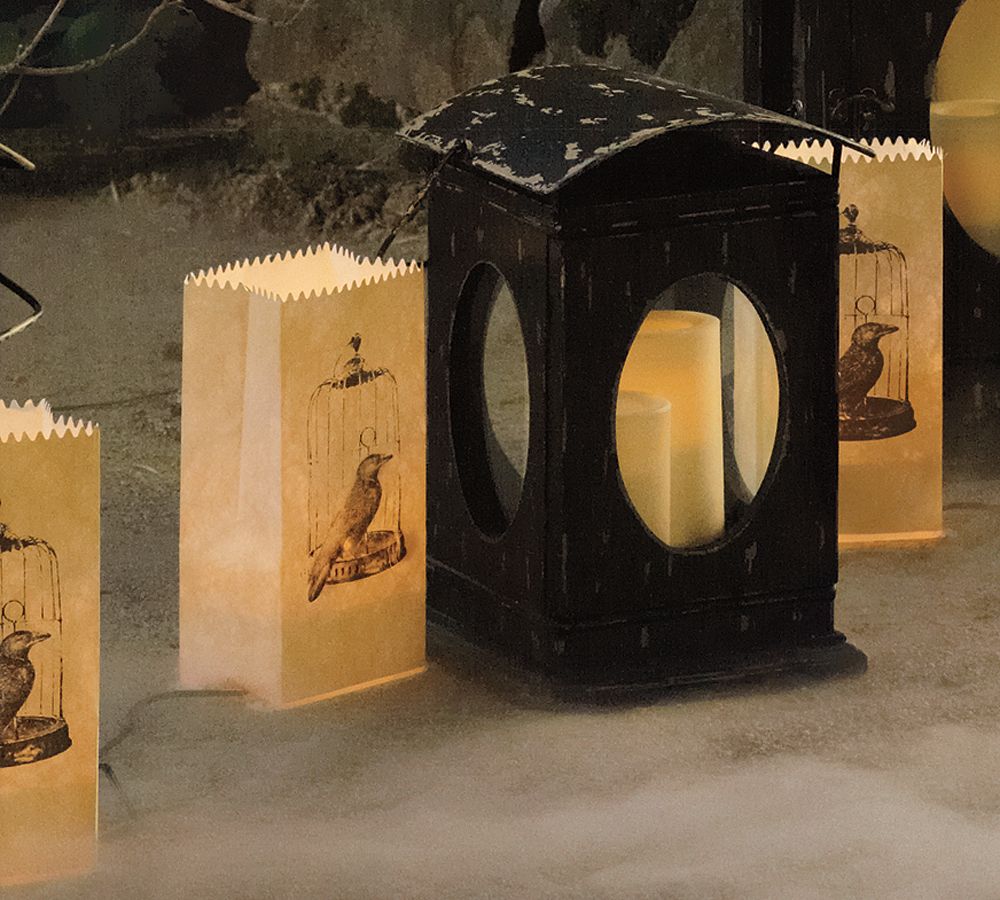 A Nostalgic Halloween Pottery Barn Crow Luminaries