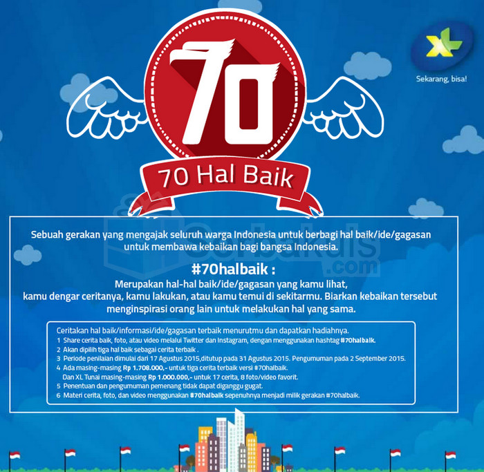 Kuis XL 70 Hal Baik Berhadiah Total Lebih dari 28 Juta Kuis XL 70 Hal Baik Berhadiah Total Lebih dari 28 Juta