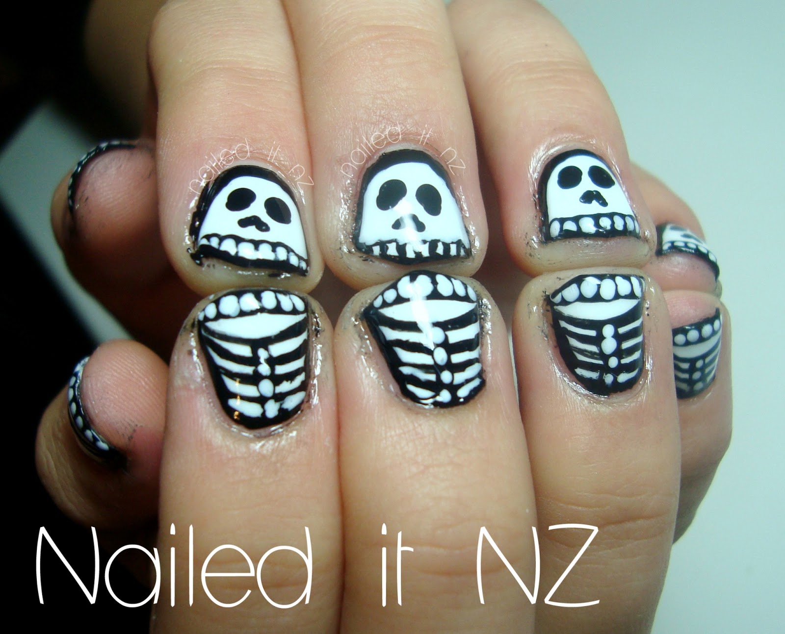 Skull and Rose Nail Art Designs - wide 2