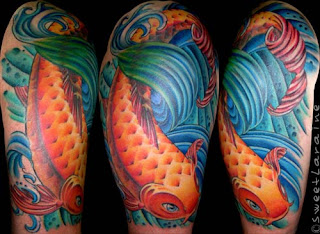 koi fish tattoo, tattooing