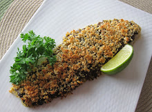 Catfish with Orange Ginger Pesto and Almond Crumb