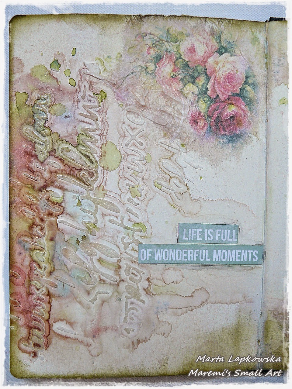 Marta Lapkowska 'Life' mixed media journal page + VIDEO tutorial by