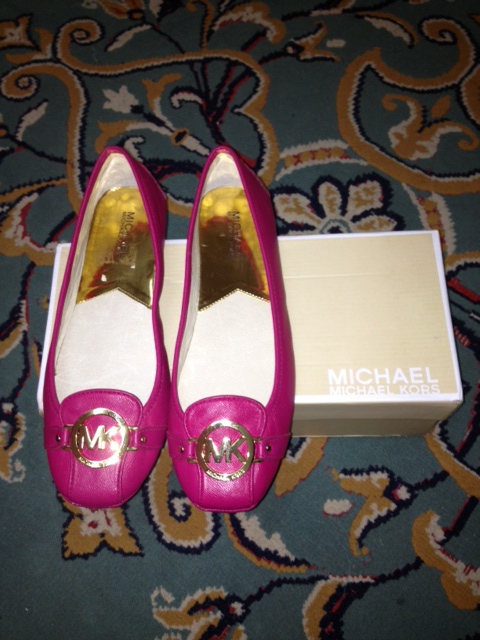 michael kors fulton flats purple