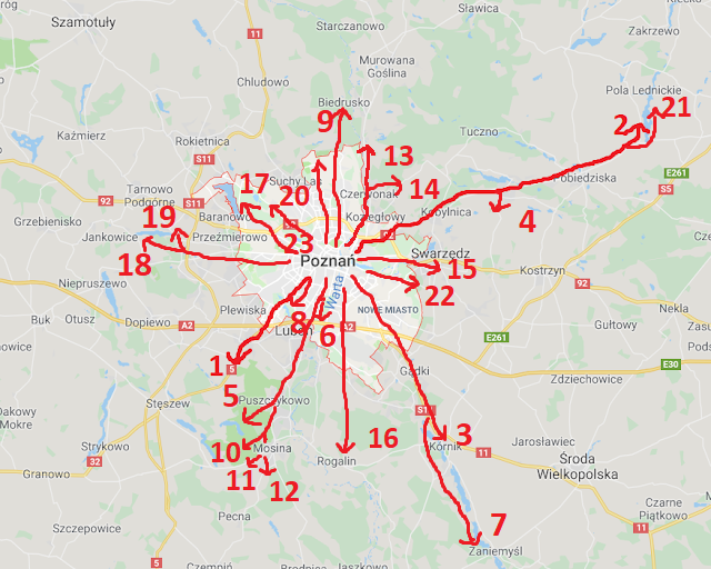 Mapka spacerów weekendowych