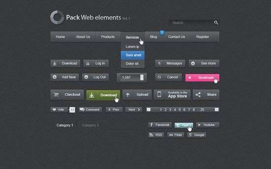 Minimalist Dark Psd Web UI Set Minimalist Dark Psd Web UI Set