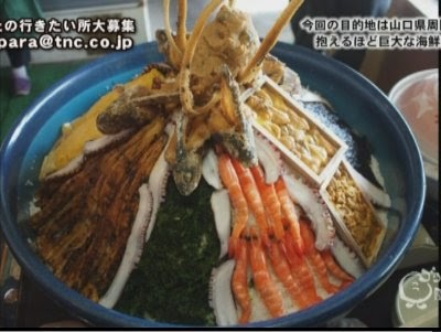 テレビの記録メモ 超巨大海鮮丼 ゴリパラ見聞録で紹介 山口県周防大島のみかん鍋とともに