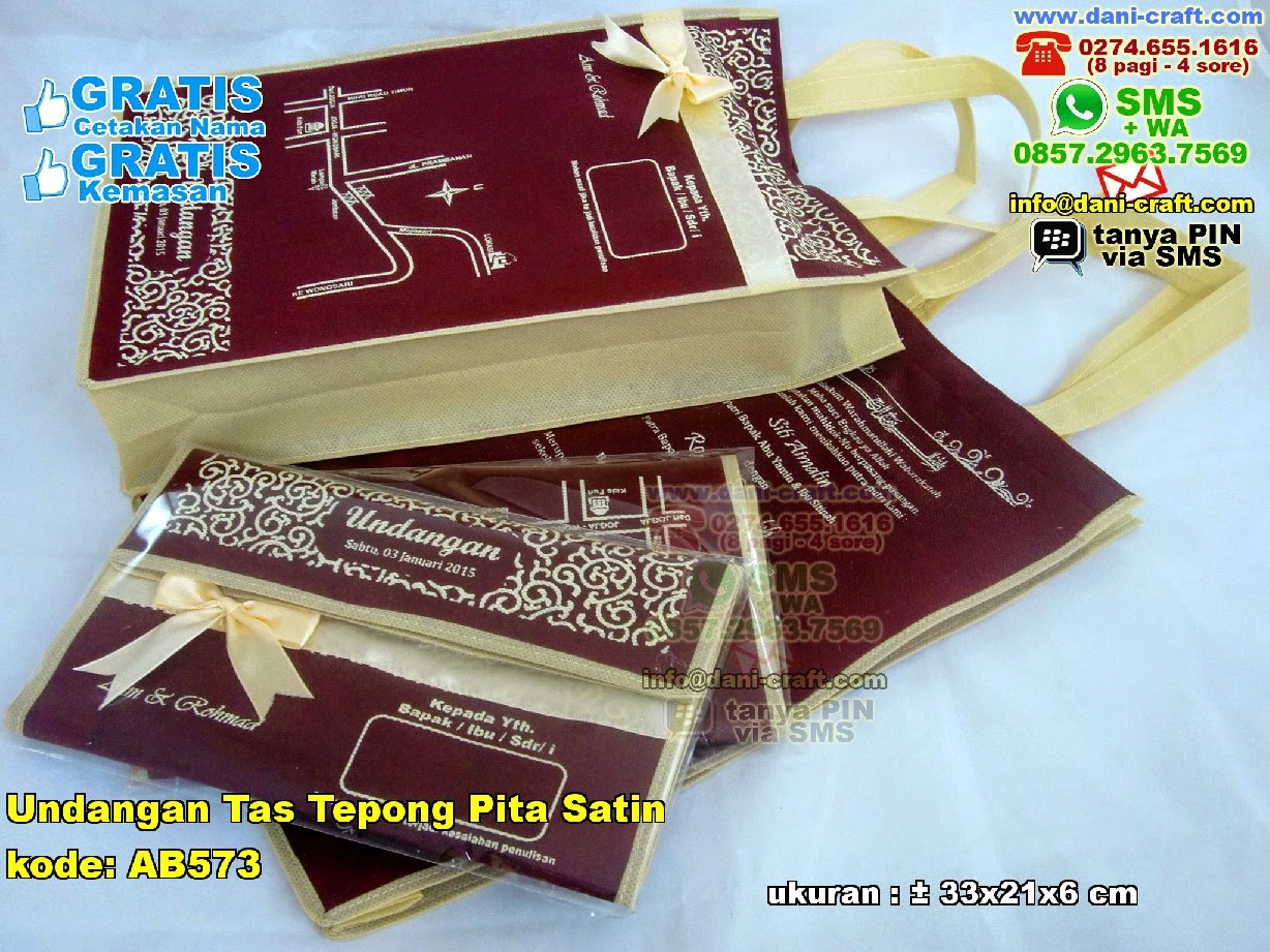 Undangan Tas Tepong Pita Satin Souvenir Pernikahan