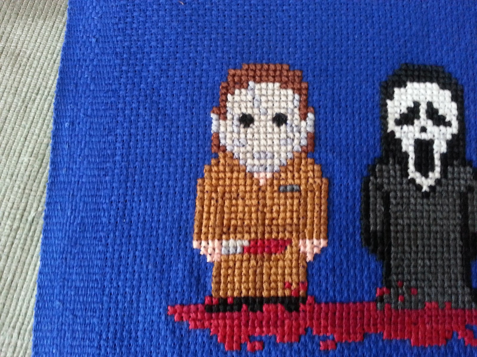 Look, a distraction! Horror Icons Cross Stitch
