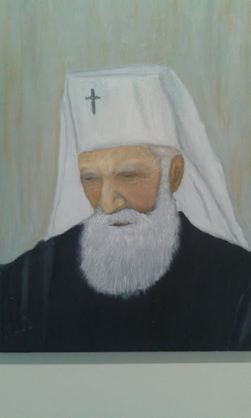 patrijarh Pavle umetnička slika, ulje na platnu 40cm x 50cm dostupna(cena 80 e-neuramljena)
