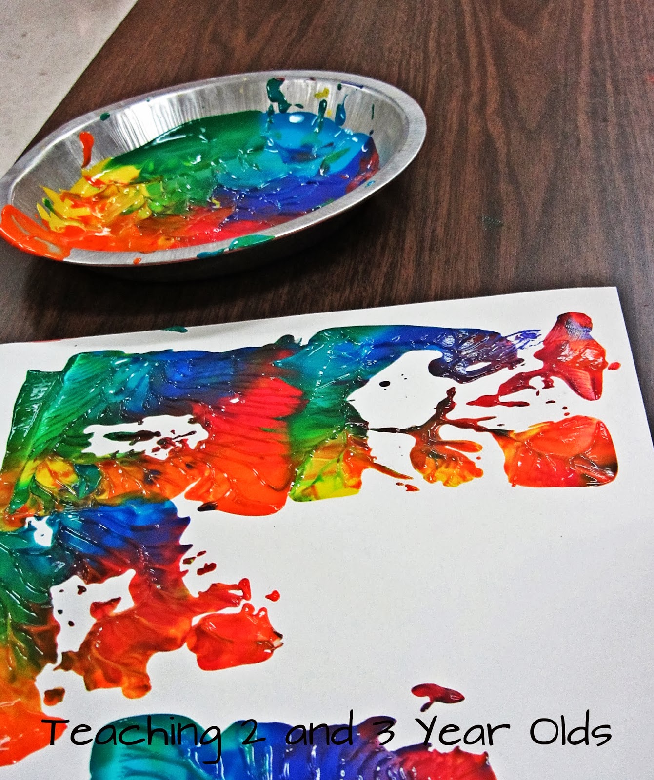 Teaching 2 and 3 Year Olds Painting with Tissue Boxes