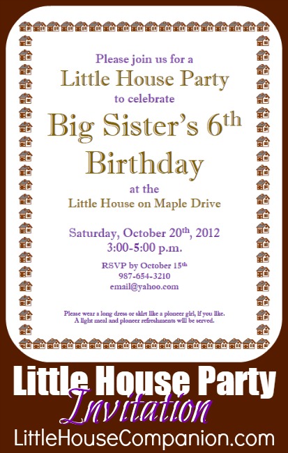 little house birthday party invitation