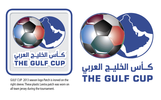 Football teams shirt and kits fan Bahrain, Gulf Cup 2013 logo patch