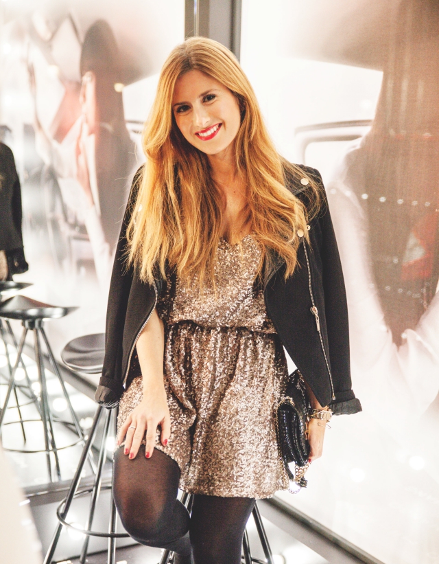 vestido corto paillettes