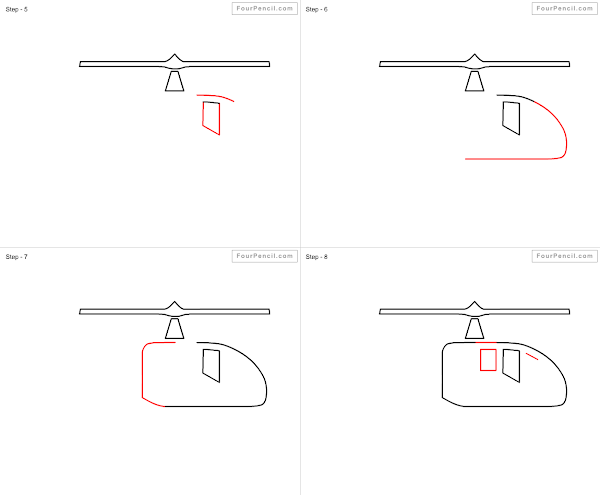 How to draw Helicopter easy steps - slide 4