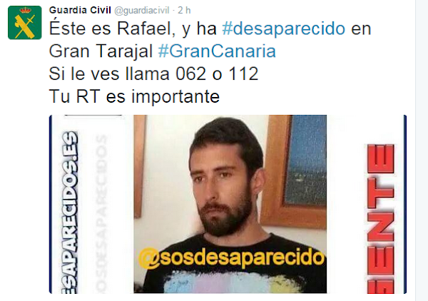 Joven desaparecido en Gran Tarajal, Fuerteventura Joven desaparecido en Gran Tarajal, Fuerteventura