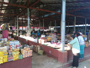 Inside Tamu market in Myanmar.