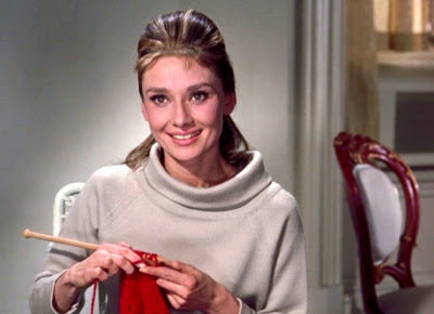 Audrey Hepburn Knitting