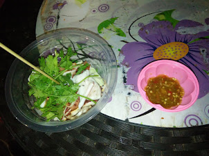 Squid salad at "Night Market" in Vientiane