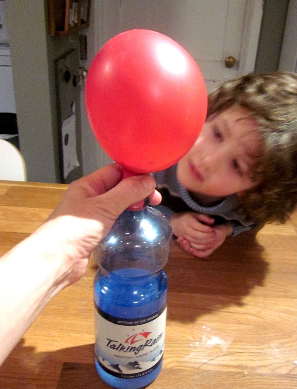 Mama's Little Muse Science Activity Blowing up a balloon using baking